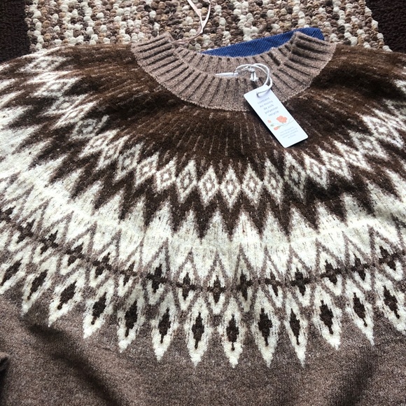 Brown jacquard Patterned ladies  Sweater - Picture 2 of 8